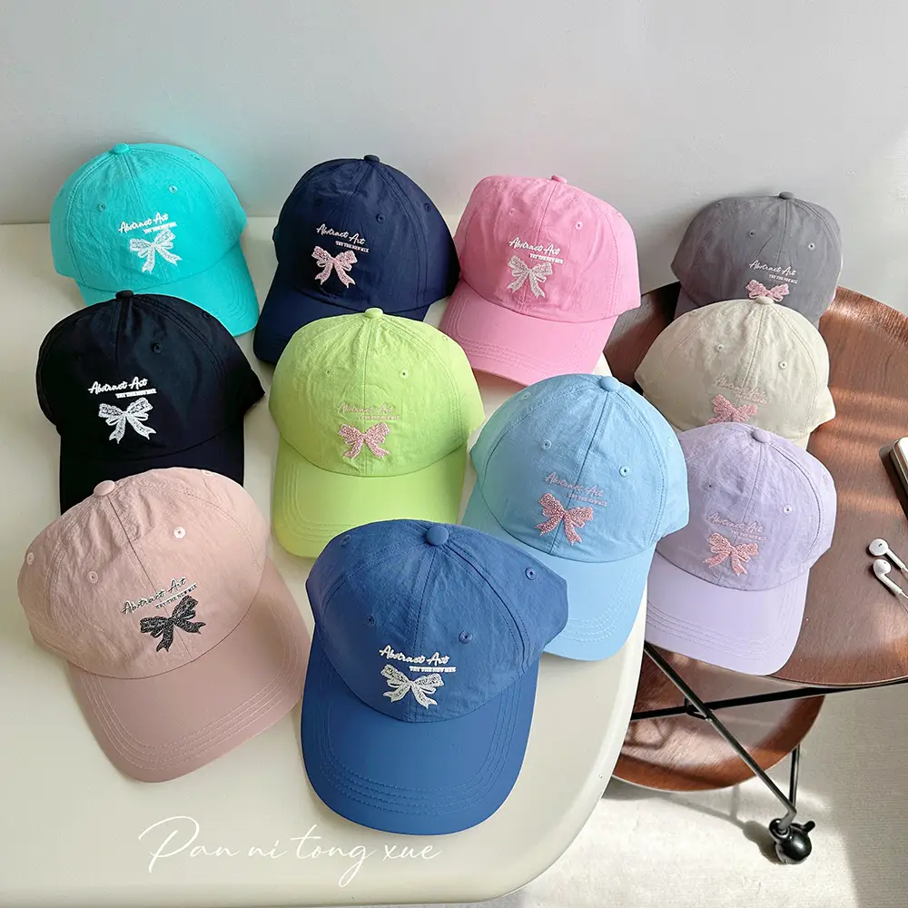 Women's Bow Letter Baseball Cap Summer Sunshade - Image 11