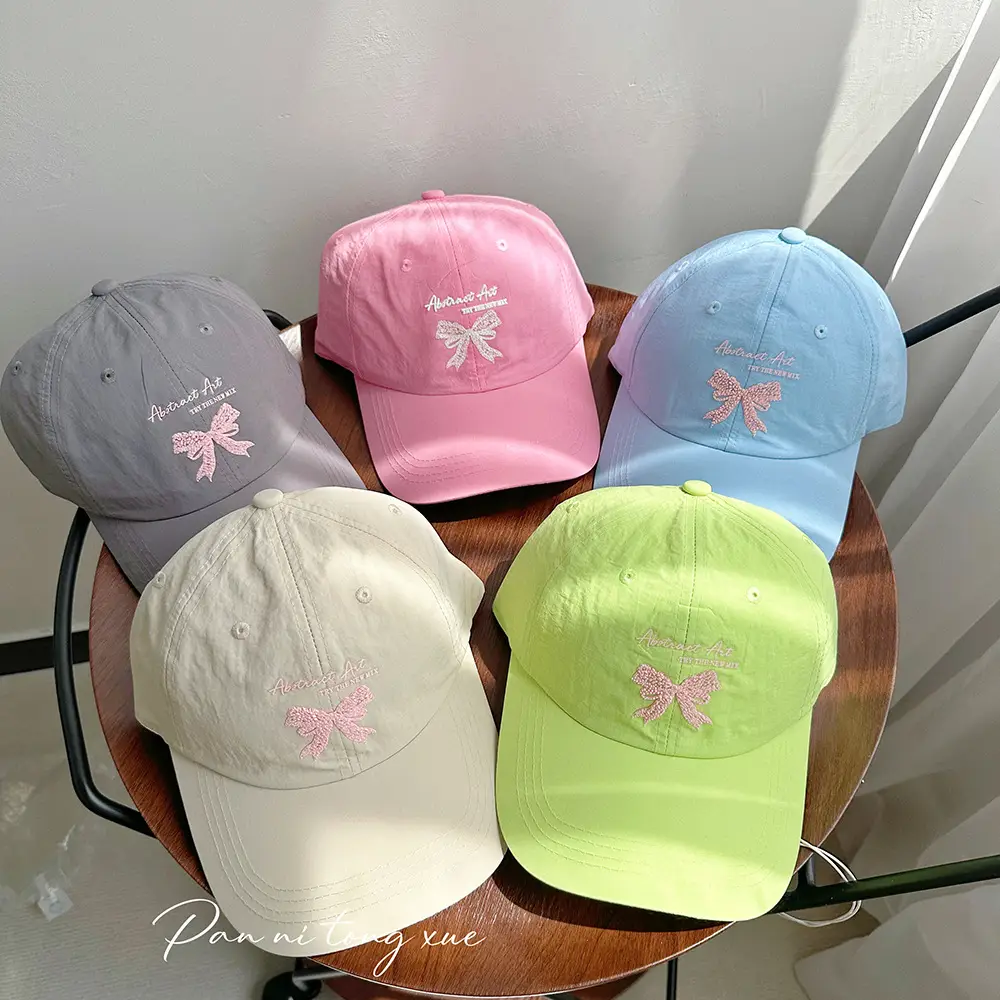 Women's Bow Letter Baseball Cap Summer Sunshade - Image 12