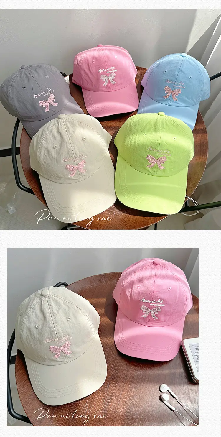 Women's Bow Letter Baseball Cap Summer Sunshade — feature 25