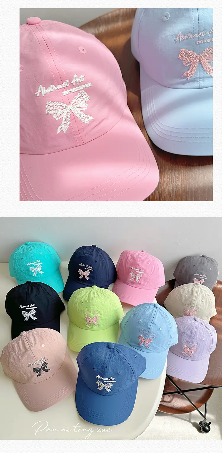 Women's Bow Letter Baseball Cap Summer Sunshade — feature 26
