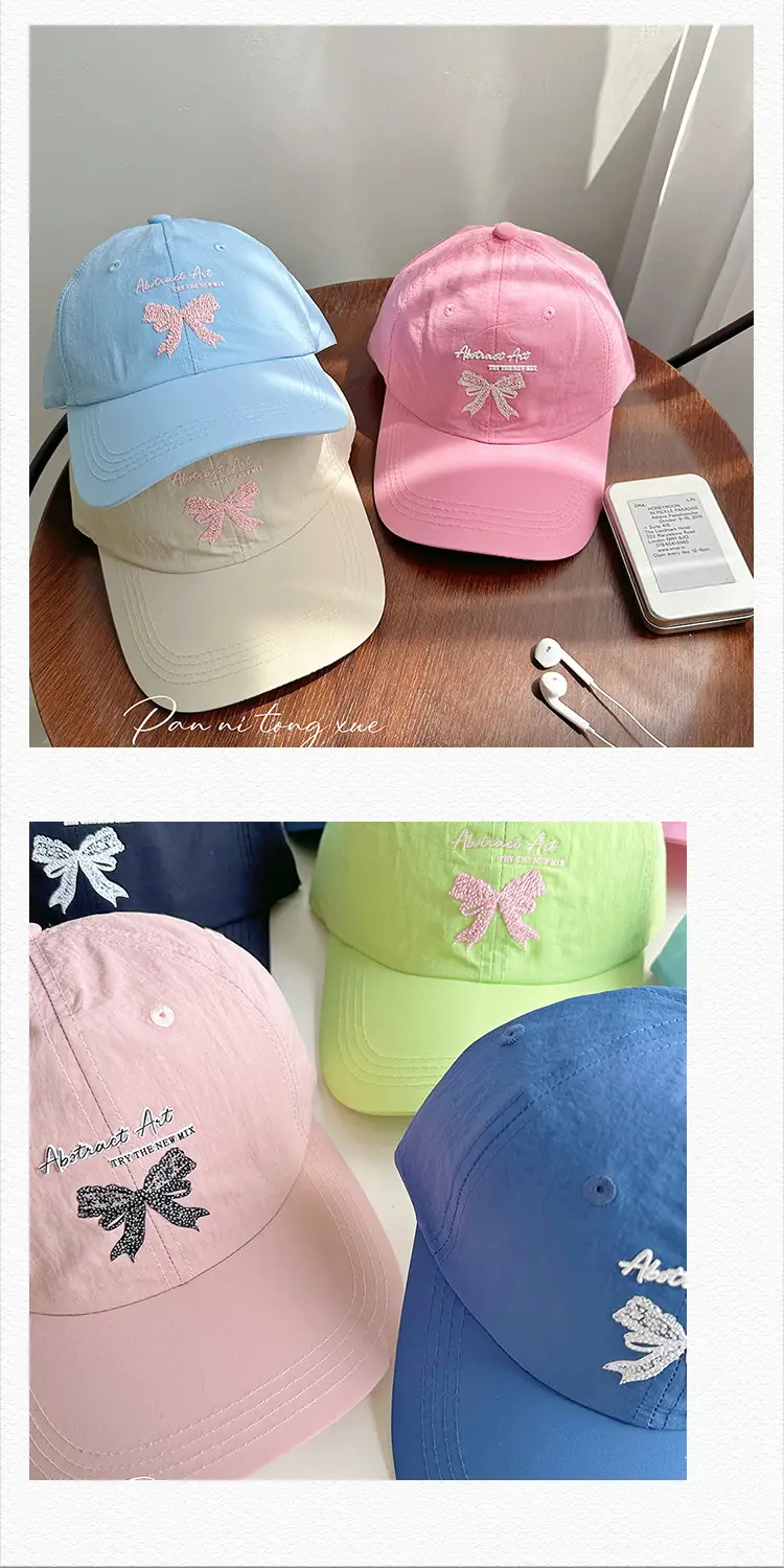 Women's Bow Letter Baseball Cap Summer Sunshade — feature 27