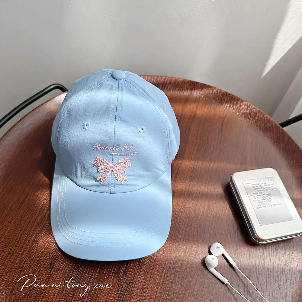 Women's Bow Letter Baseball Cap Summer Sunshade - Image 6