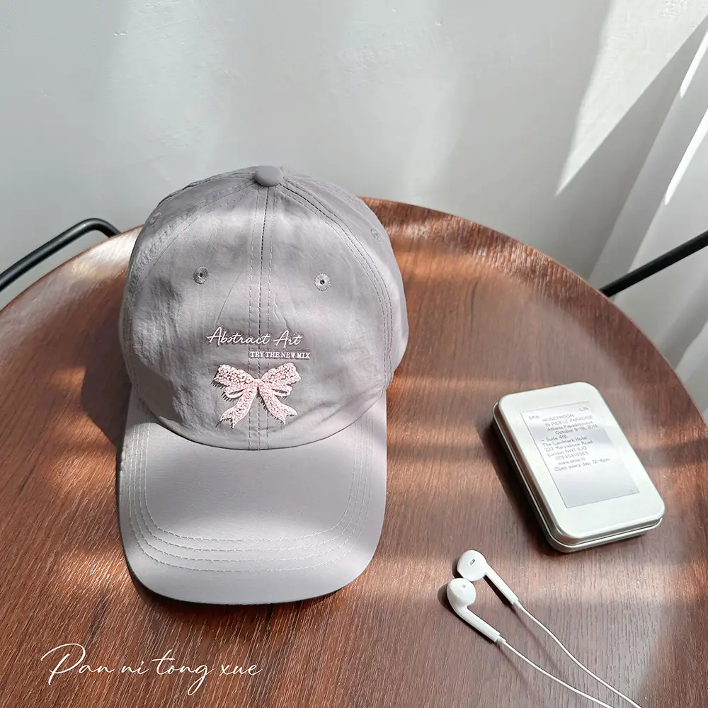 Women's Bow Letter Baseball Cap Summer Sunshade - Image 9