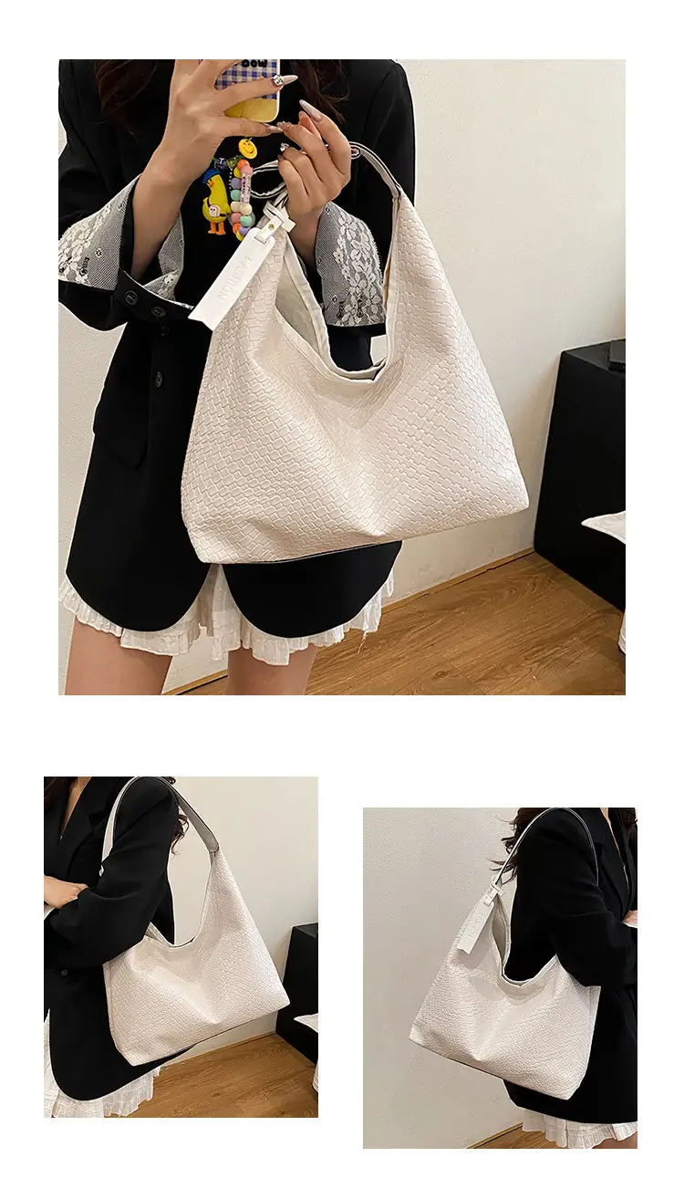 Brown Woven Shoulder Bag for Women, Large Capacity, Western Style — feature 10