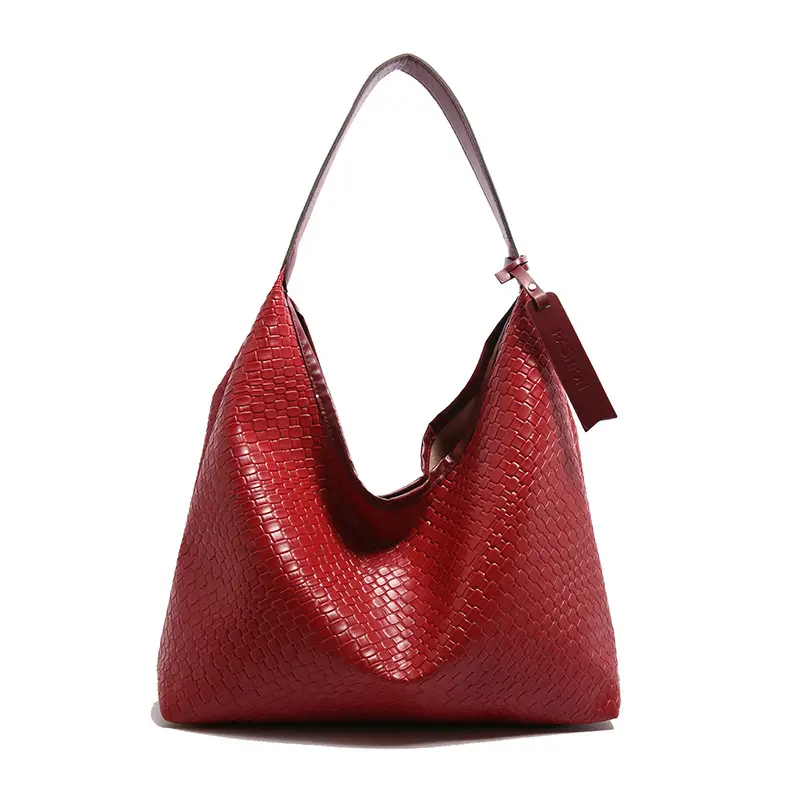Brown Woven Shoulder Bag for Women, Large Capacity, Western Style - Image 4