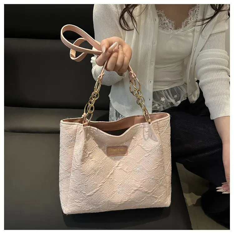 Women's White Embroidered Shoulder Crossbody Bag Large Capacity — feature 12