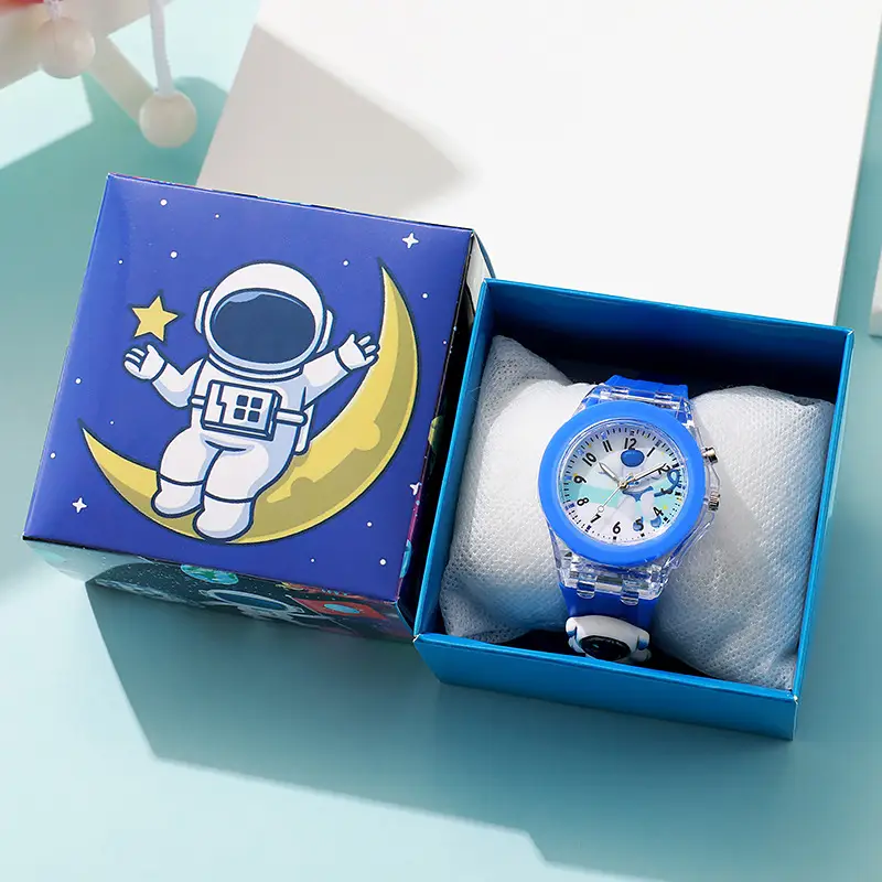 New in stock wholesale generation silicone cartoon doll pointer quartz luminous box children's watch