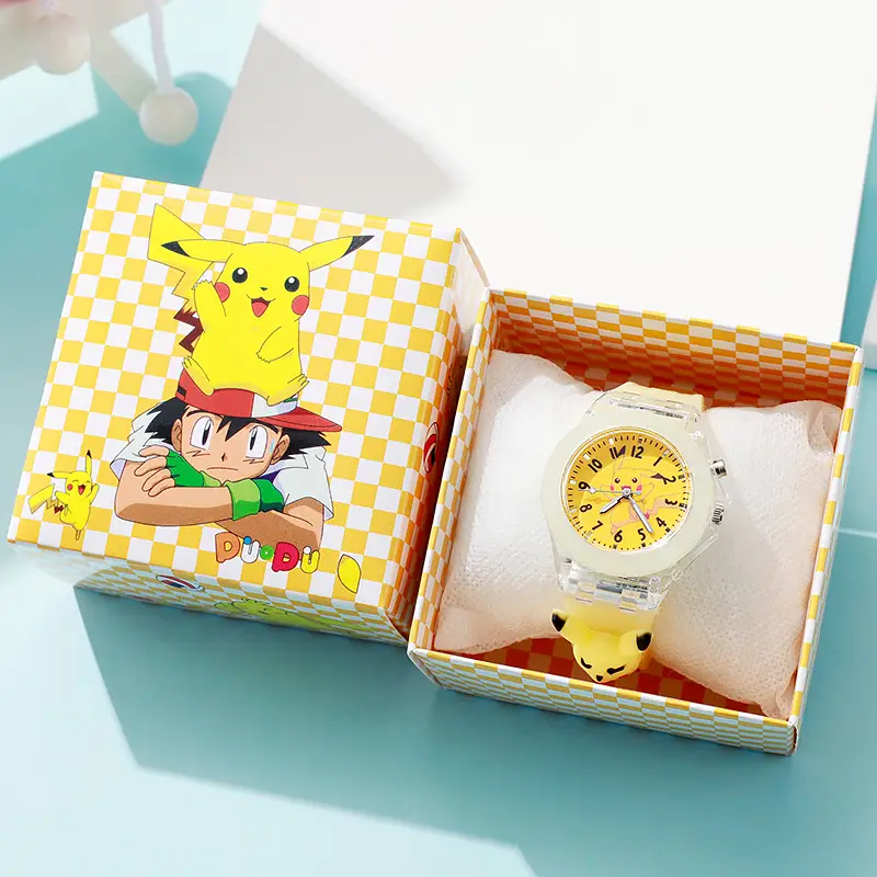 New in stock wholesale generation silicone cartoon doll pointer quartz luminous box children's watch