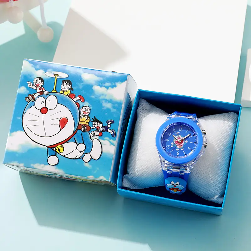 New in stock wholesale generation silicone cartoon doll pointer quartz luminous box children's watch