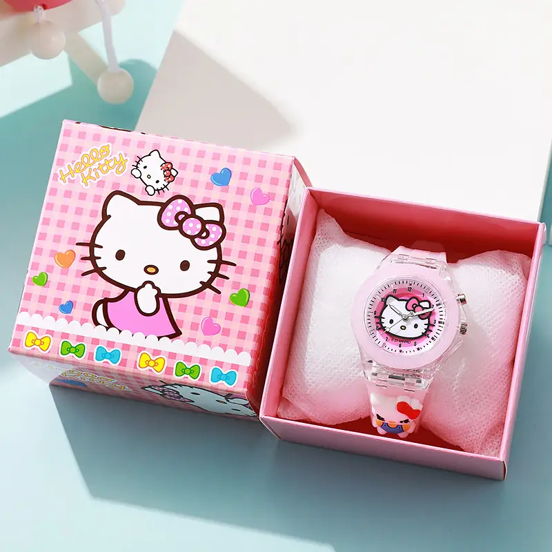 New in stock wholesale generation silicone cartoon doll pointer quartz luminous box children's watch