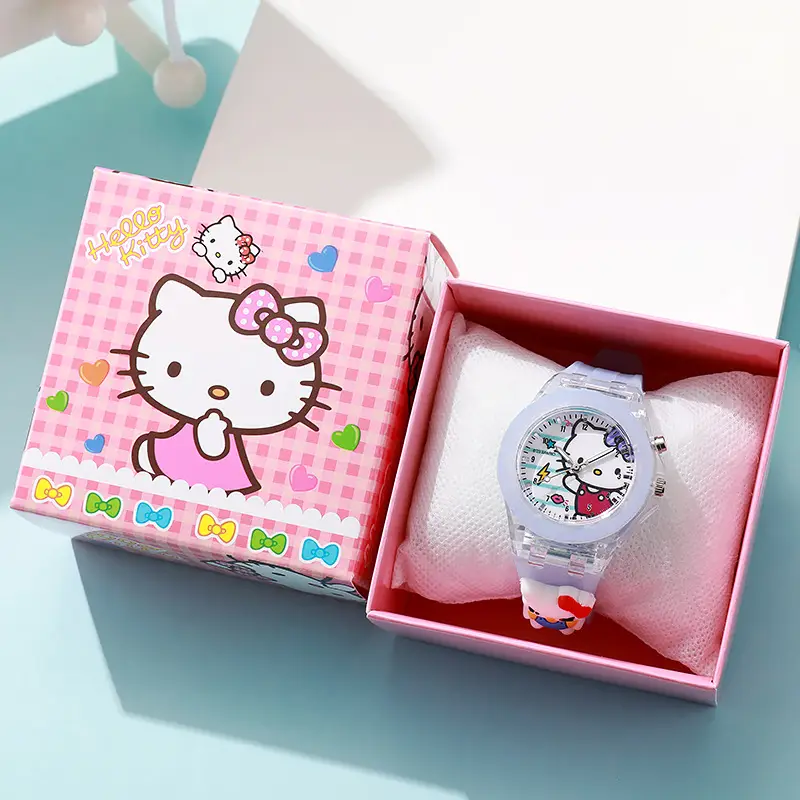 New in stock wholesale generation silicone cartoon doll pointer quartz luminous box children's watch