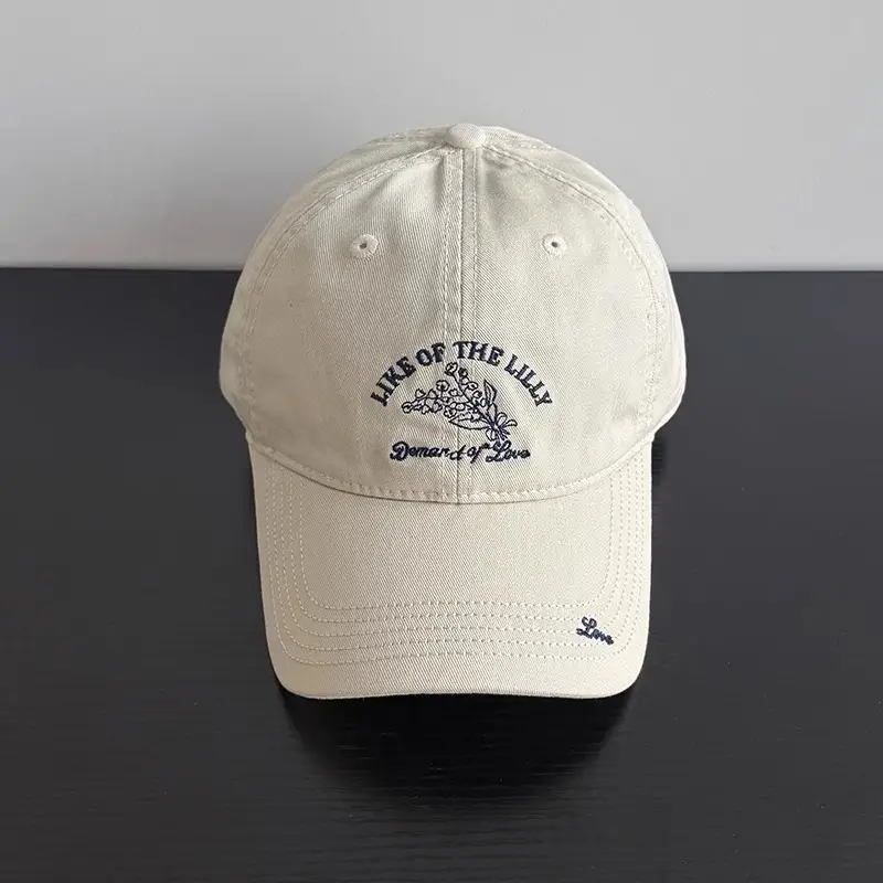 Korean Style Embroidered Baseball Cap White 2025 - Image 8