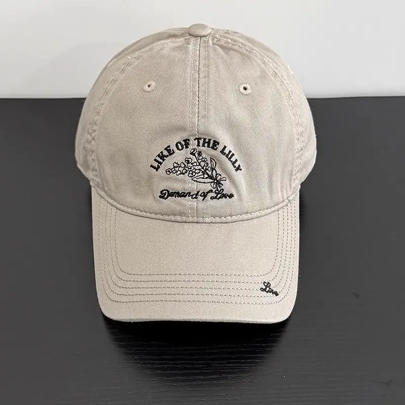 Korean Style Embroidered Baseball Cap White 2025 - Image 3