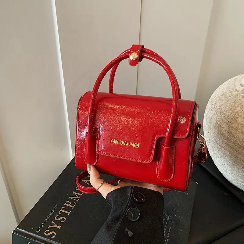Red Square Mini Shoulder Bag for Women