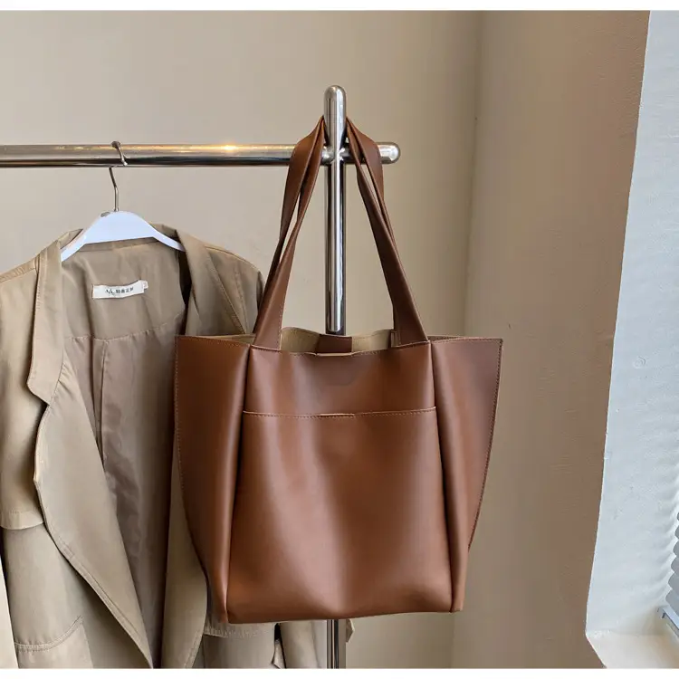2025 Black Leather Tote Bag for Women Spring New — feature 13