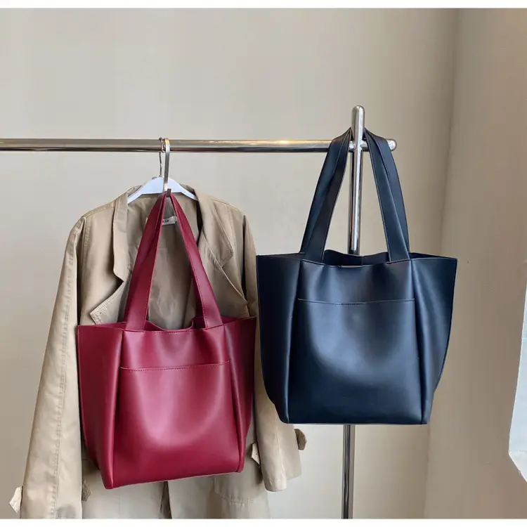 2025 Black Leather Tote Bag for Women Spring New — feature 17