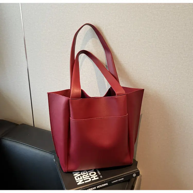 2025 Black Leather Tote Bag for Women Spring New — feature 35
