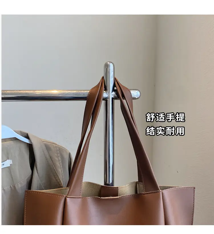 2025 Black Leather Tote Bag for Women Spring New — feature 4
