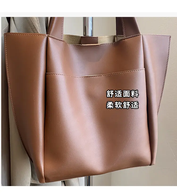 2025 Black Leather Tote Bag for Women Spring New — feature 5