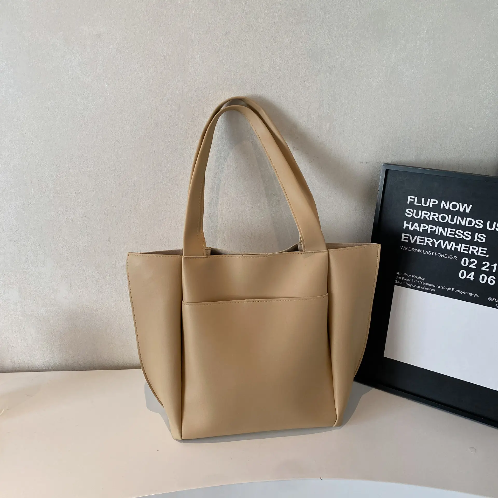 Women's Large Capacity Leather Tote Bag Brown 2026 - Image 2