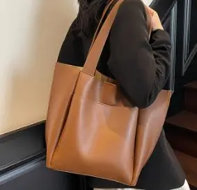 Women's Large Capacity Leather Tote Bag Brown 2026 - Image 4