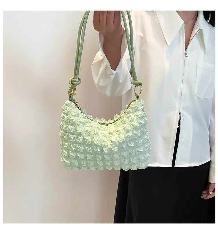 Pink Bubble Pleated Handheld Bag for Girls — feature 15