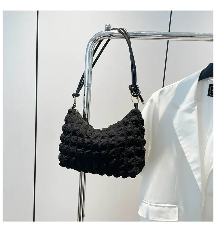 Pink Bubble Pleated Handheld Bag for Girls — feature 21