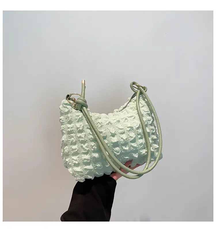 Pink Bubble Pleated Handheld Bag for Girls — feature 25