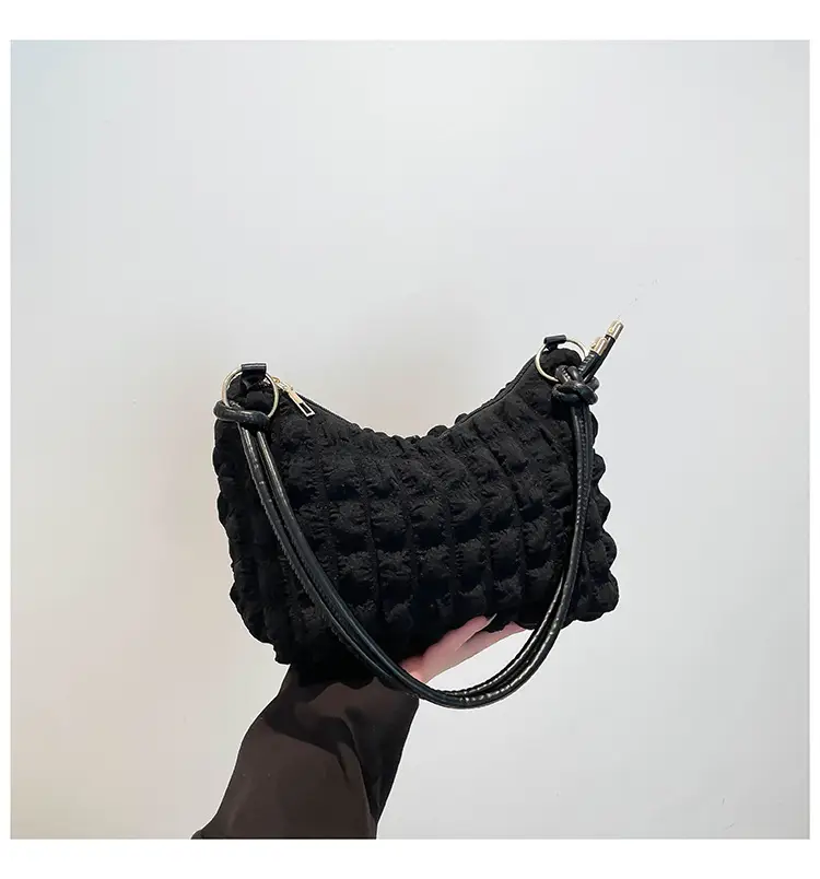 Pink Bubble Pleated Handheld Bag for Girls — feature 26