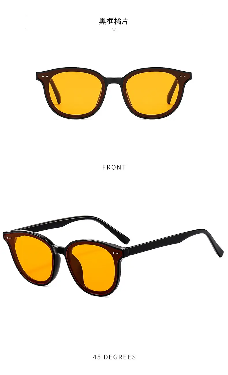 Women Sunglasses Yellow Anti-UV Korean Style — feature 12