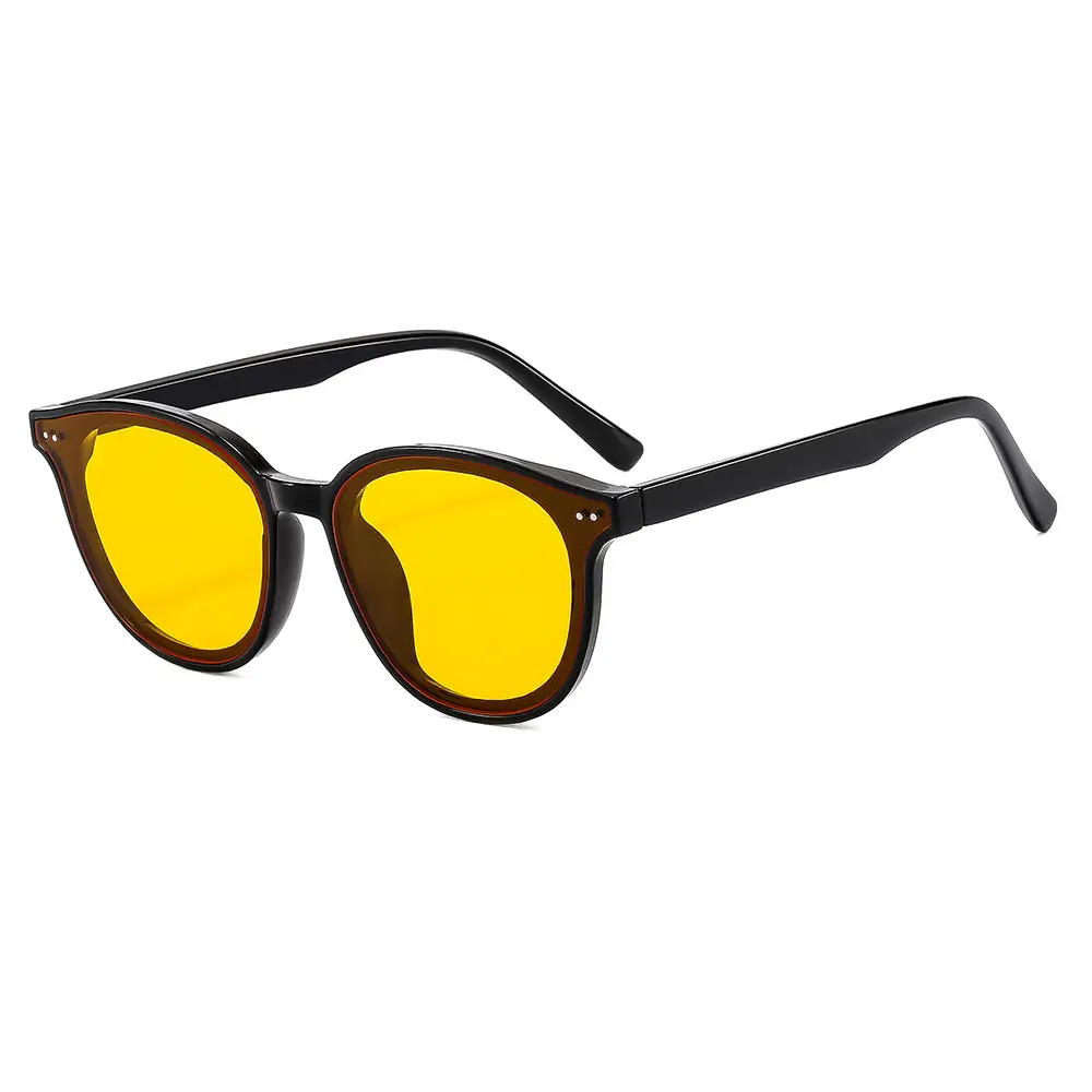 Women Sunglasses Yellow Anti-UV Korean Style - Image 3