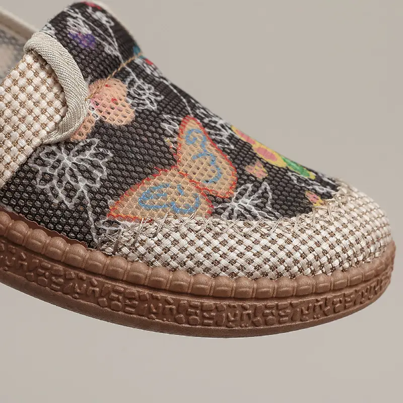 New Style Old Beijing Cloth Shoes for Women in Summer, Breathable Ethnic Style Shallow Fisherman's Shoes, Soft Soles, Non-Slip Slip-On Mom's Shoes - Image 6