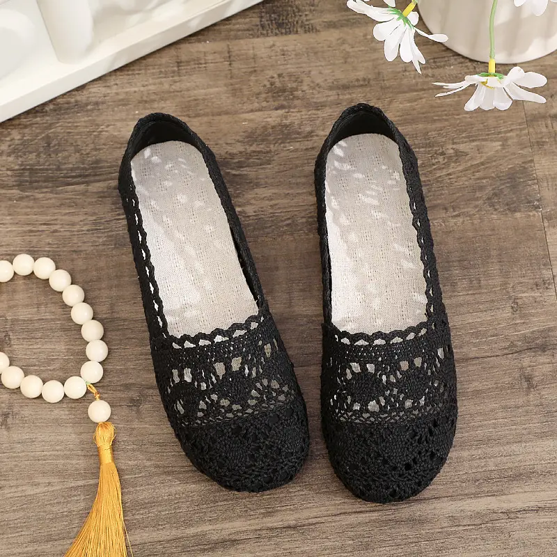 26 New Styles of Summer Soft-Soled Single Shoes, Mom Shoes, Mesh Shoes, Hollow Flat Slip-On Shoes, Lazy Shoes, Fisherman Shoes, Casual Shoes - Image 2