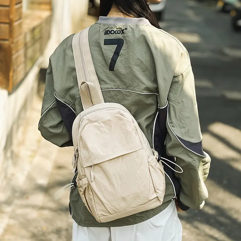 Men's Green Crossbody Backpack with Multiple Pockets - Image 6