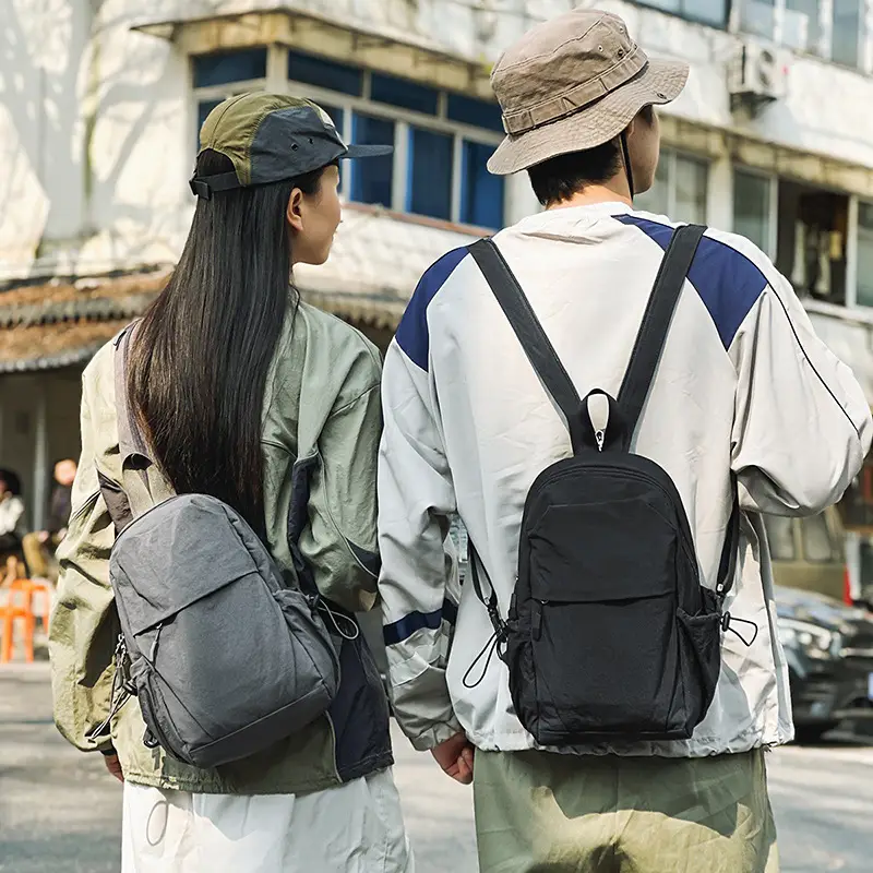 Men's Green Crossbody Backpack with Multiple Pockets - Image 7