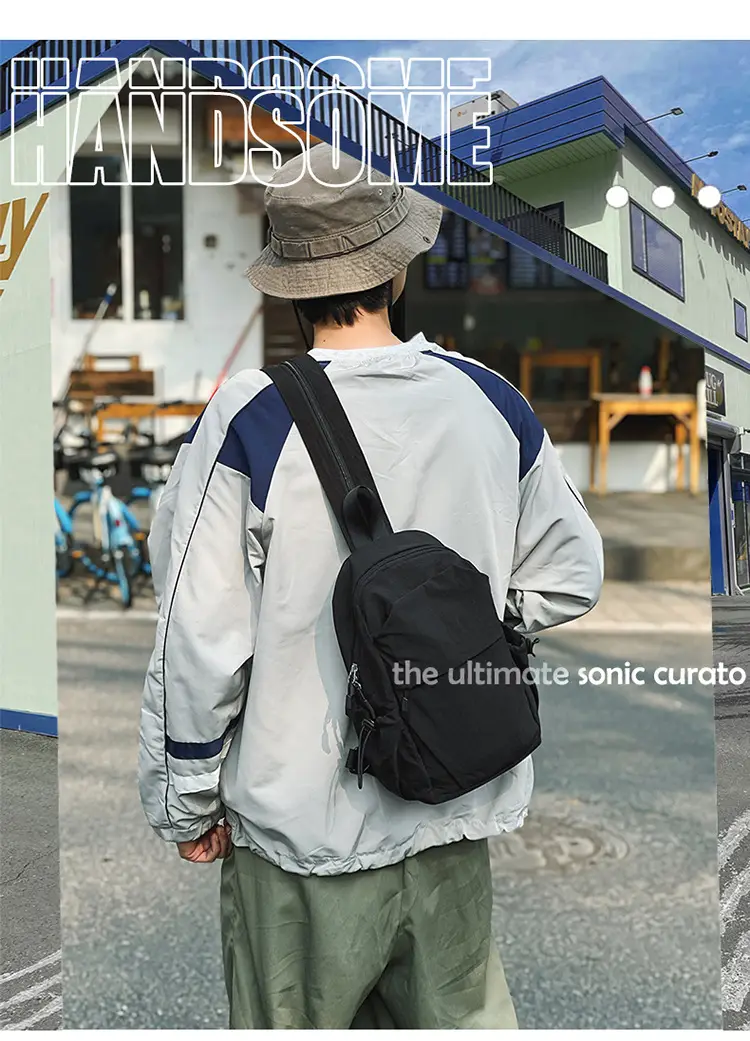 Men's Green Crossbody Backpack with Multiple Pockets — feature 1