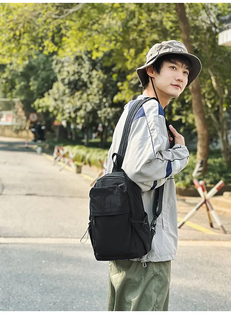 Men's Green Crossbody Backpack with Multiple Pockets — feature 11