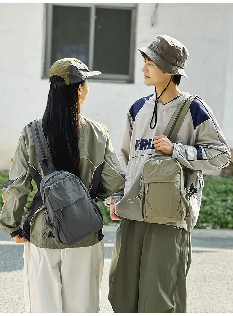 Men's Green Crossbody Backpack with Multiple Pockets — feature 26