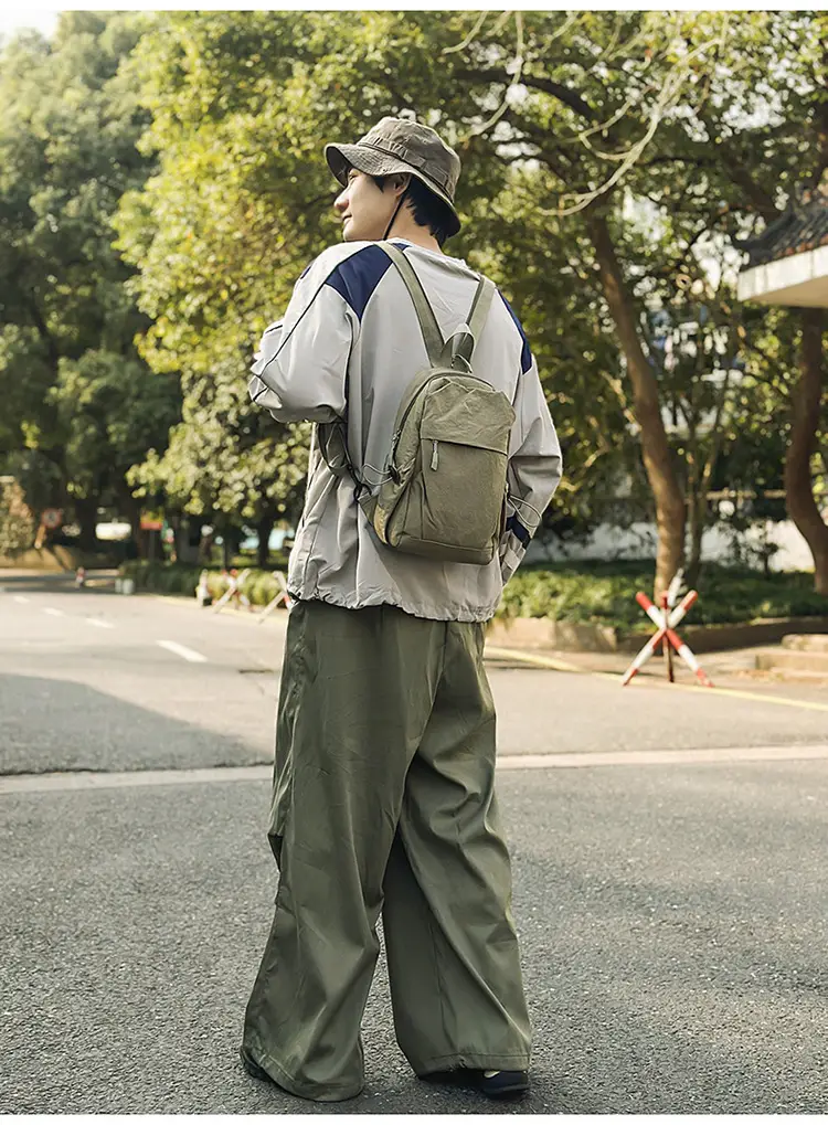 Men's Green Crossbody Backpack with Multiple Pockets — feature 32