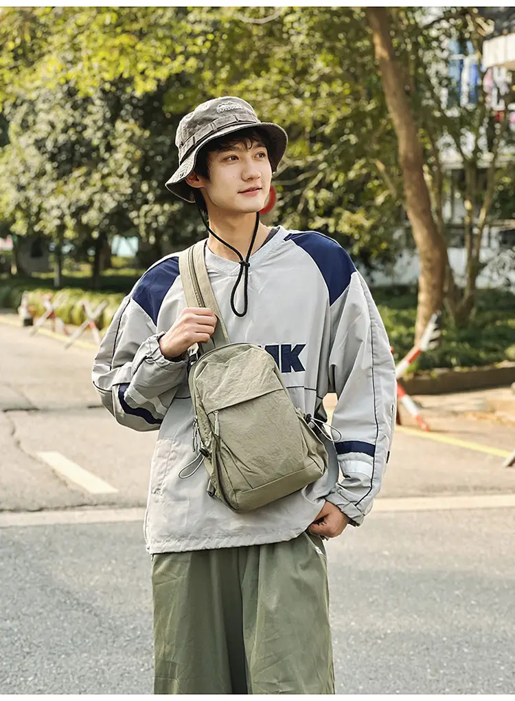 Men's Green Crossbody Backpack with Multiple Pockets — feature 35