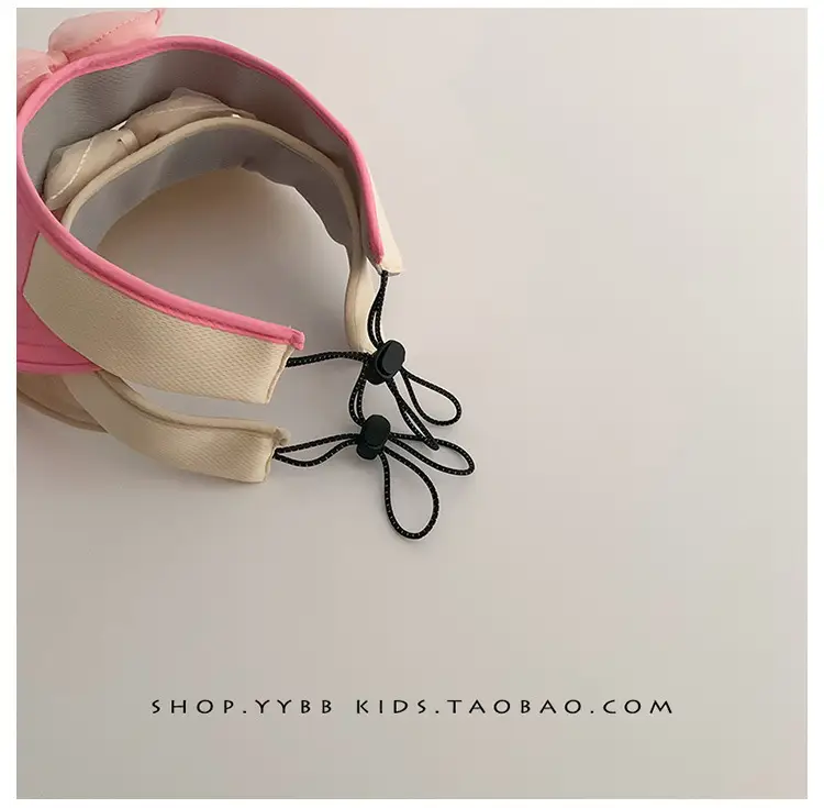 Children's Maroon Bow Sun Hat with Big Brim — feature 11