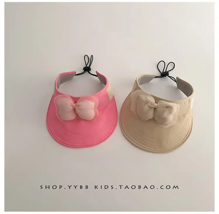 Children's Maroon Bow Sun Hat with Big Brim — feature 12
