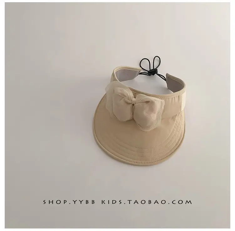 Children's Maroon Bow Sun Hat with Big Brim — feature 14