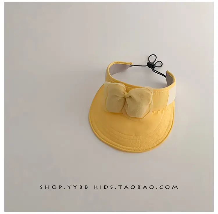Children's Maroon Bow Sun Hat with Big Brim — feature 15
