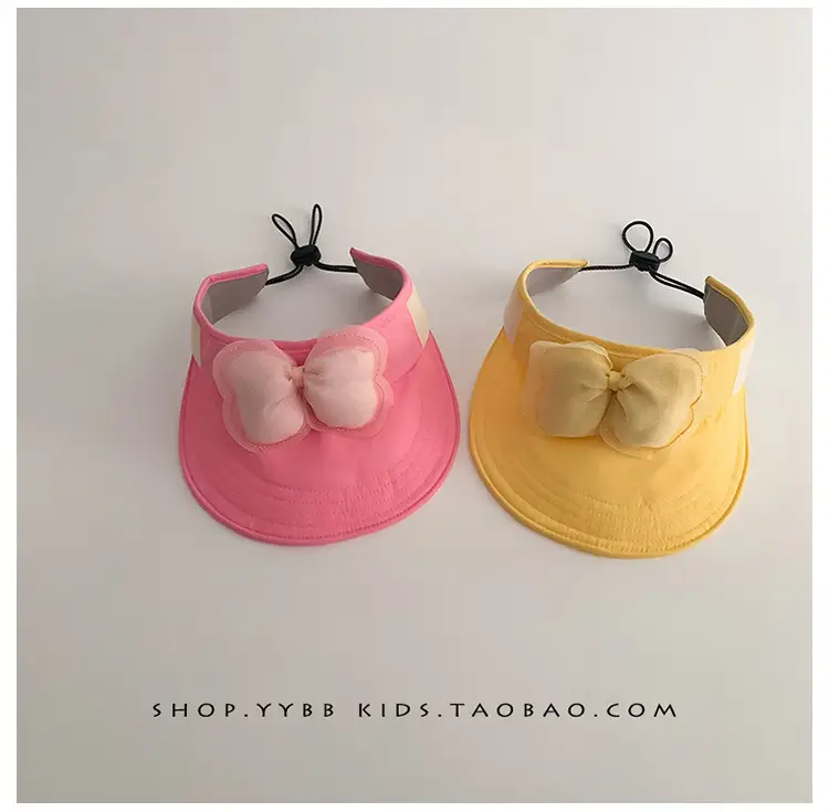 Children's Maroon Bow Sun Hat with Big Brim — feature 6