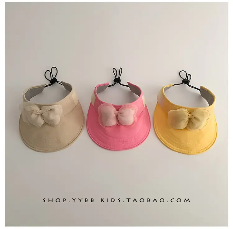 Children's Maroon Bow Sun Hat with Big Brim — feature 9