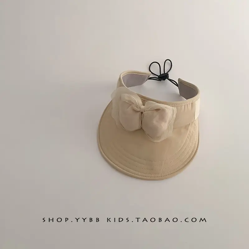 Children's Maroon Bow Sun Hat with Big Brim - Image 2