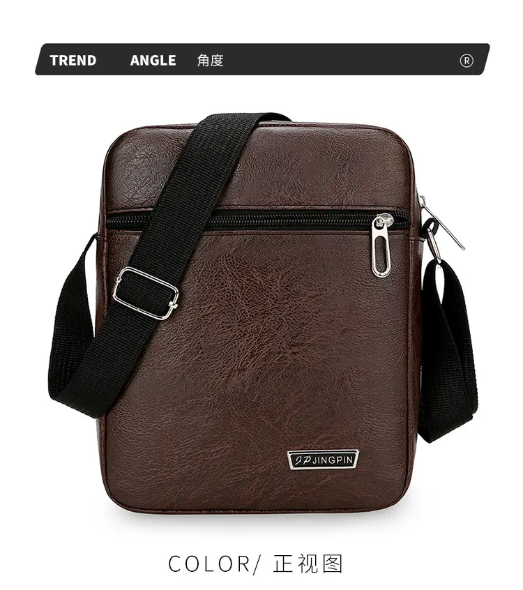New Business Commuter Men's PU Leather Shoulder Bag Brown — feature 12