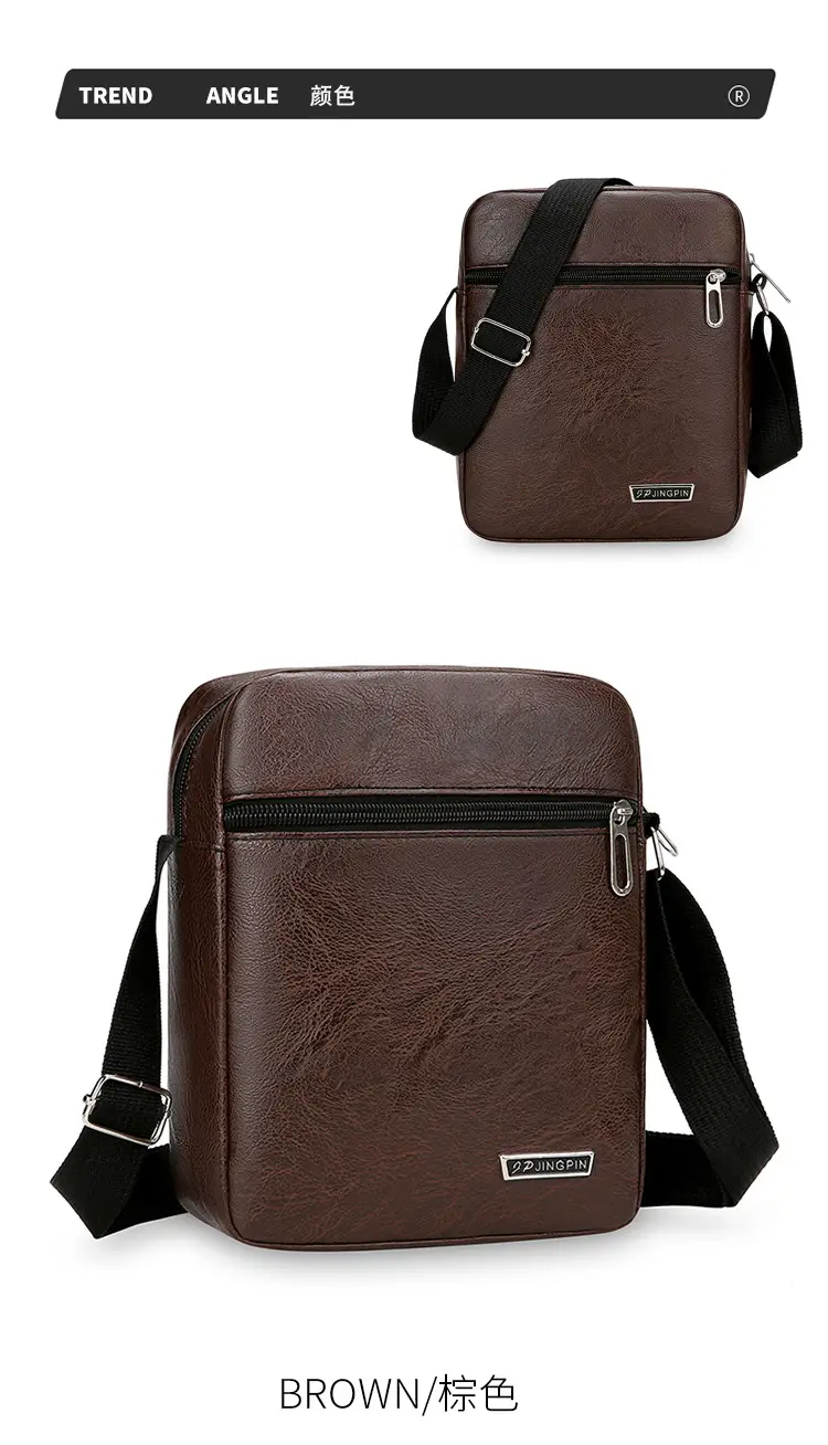 New Business Commuter Men's PU Leather Shoulder Bag Brown — feature 9