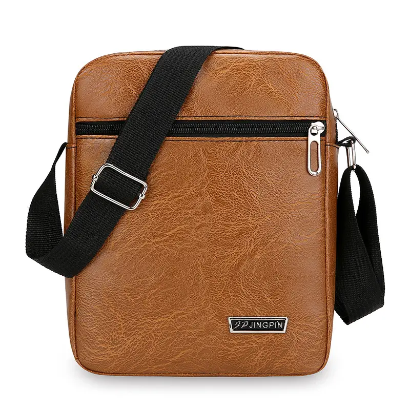 New Business Commuter Men's PU Leather Shoulder Bag Brown - Image 3
